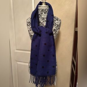 NWT Banana Republic Factory reversible polka dot scarf royal blue/navy blue